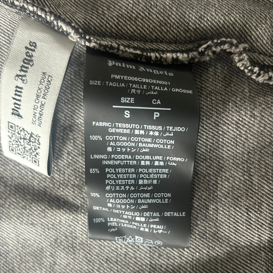 Palm Angels Denim Jacket Back Logo Grey