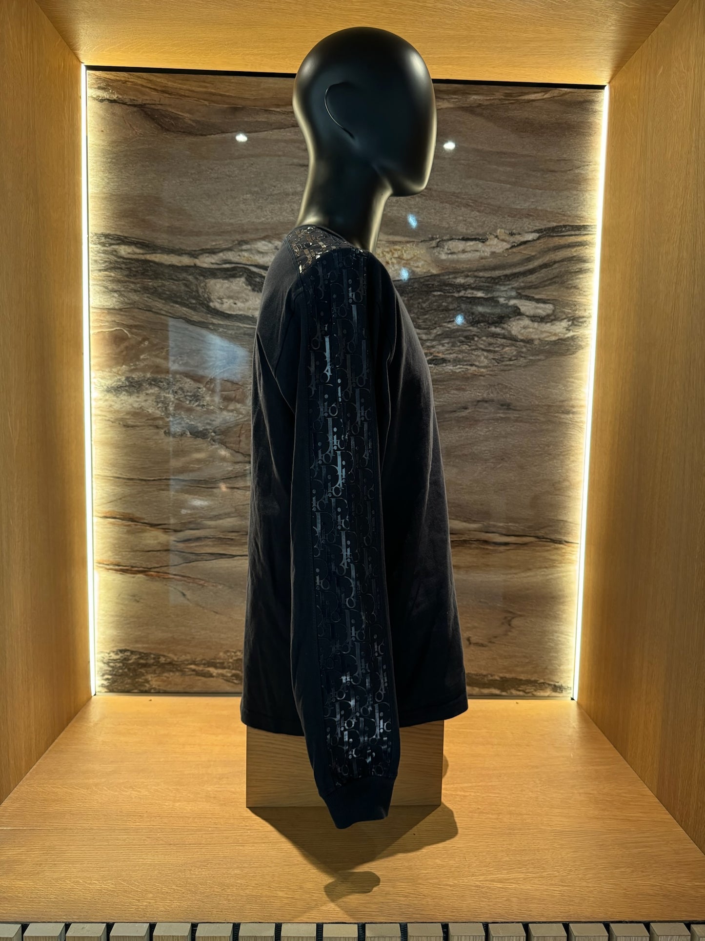 Dior Long Sleve T-Shirt Black Oblique Sleves