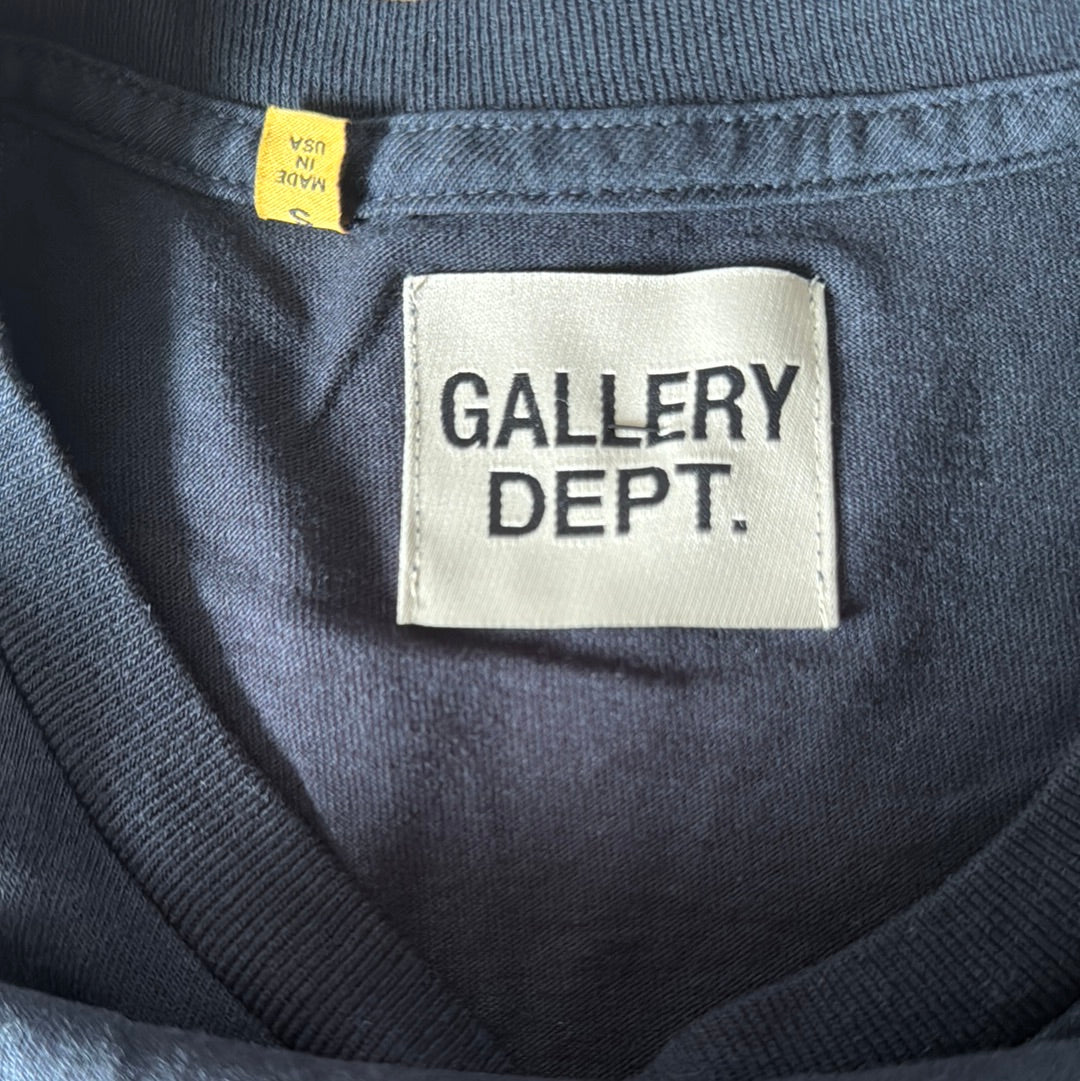 Gallery Dept T-Shirt Logo Print Cotton Jersey Navy