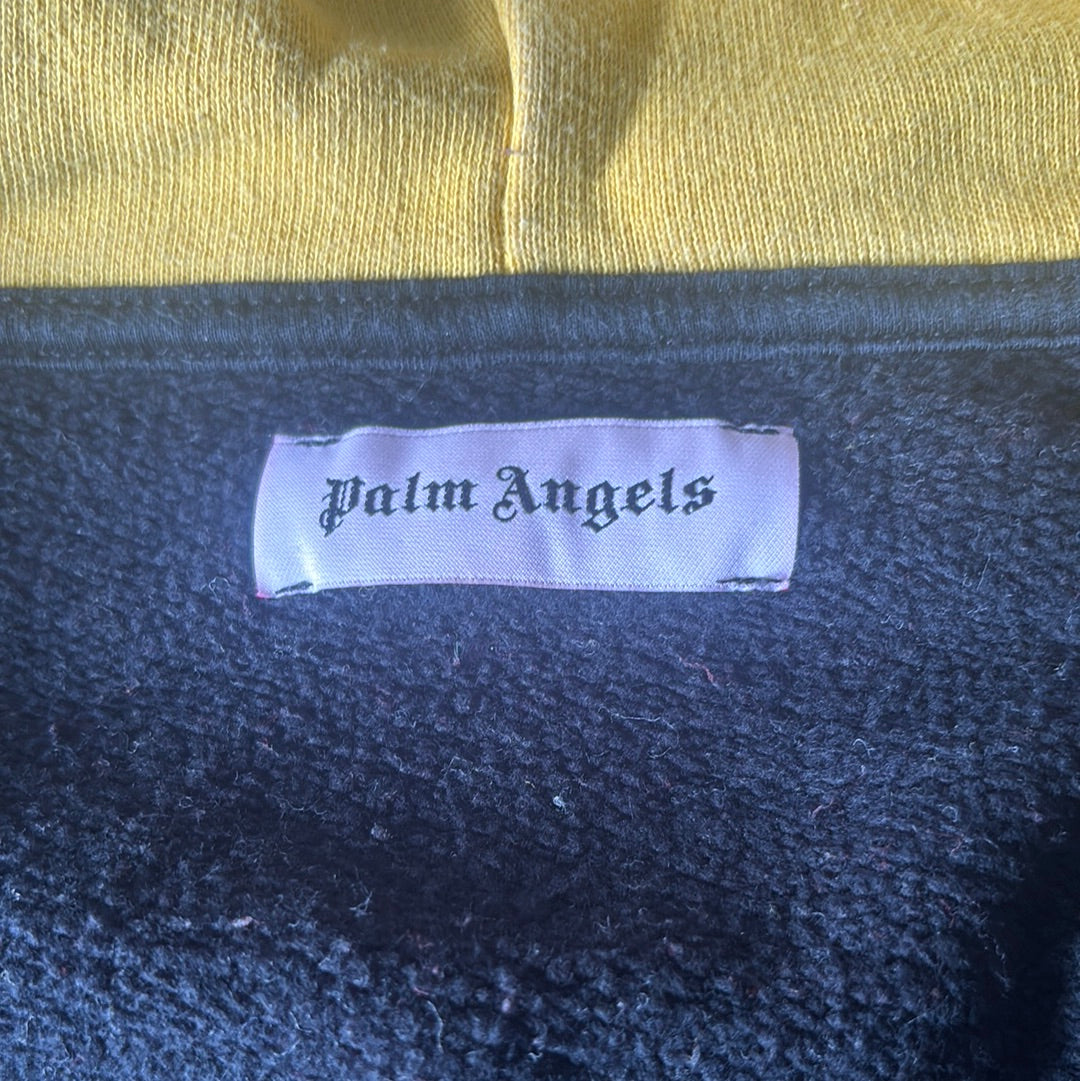 Palm Angels Half Zip Black Back Logo Red Yellow