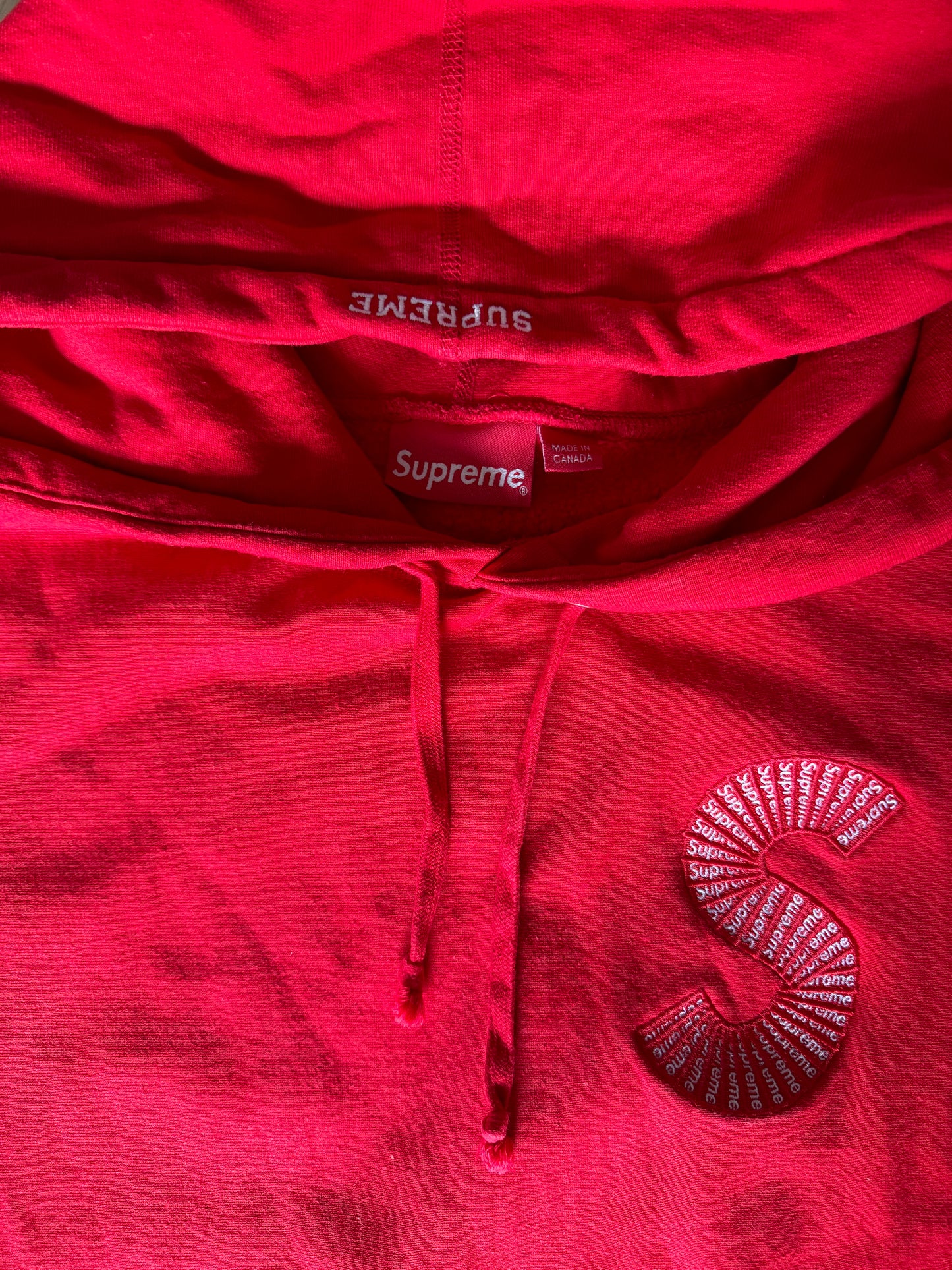 Supreme Hoodie Red S Logo Chest