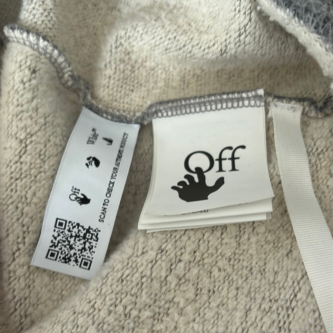 Off White Hoodie Grey Logo Arrow