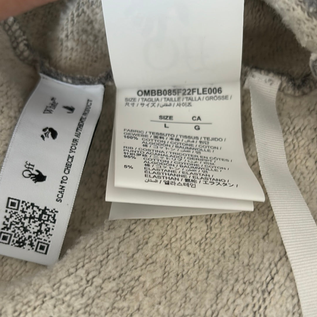 Off White Hoodie Grey Logo Arrow