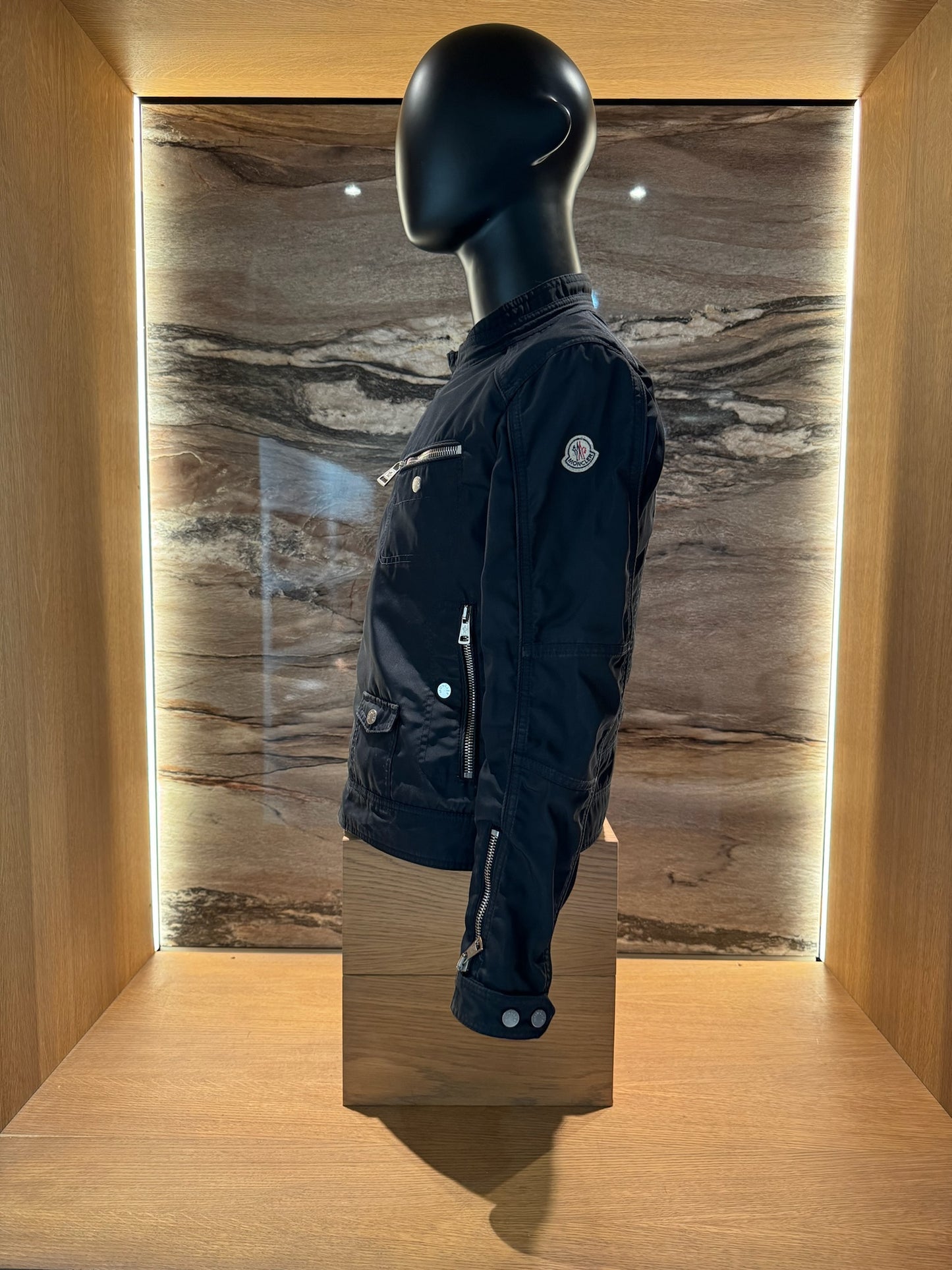 Moncler Jacket Navy Cross Zip