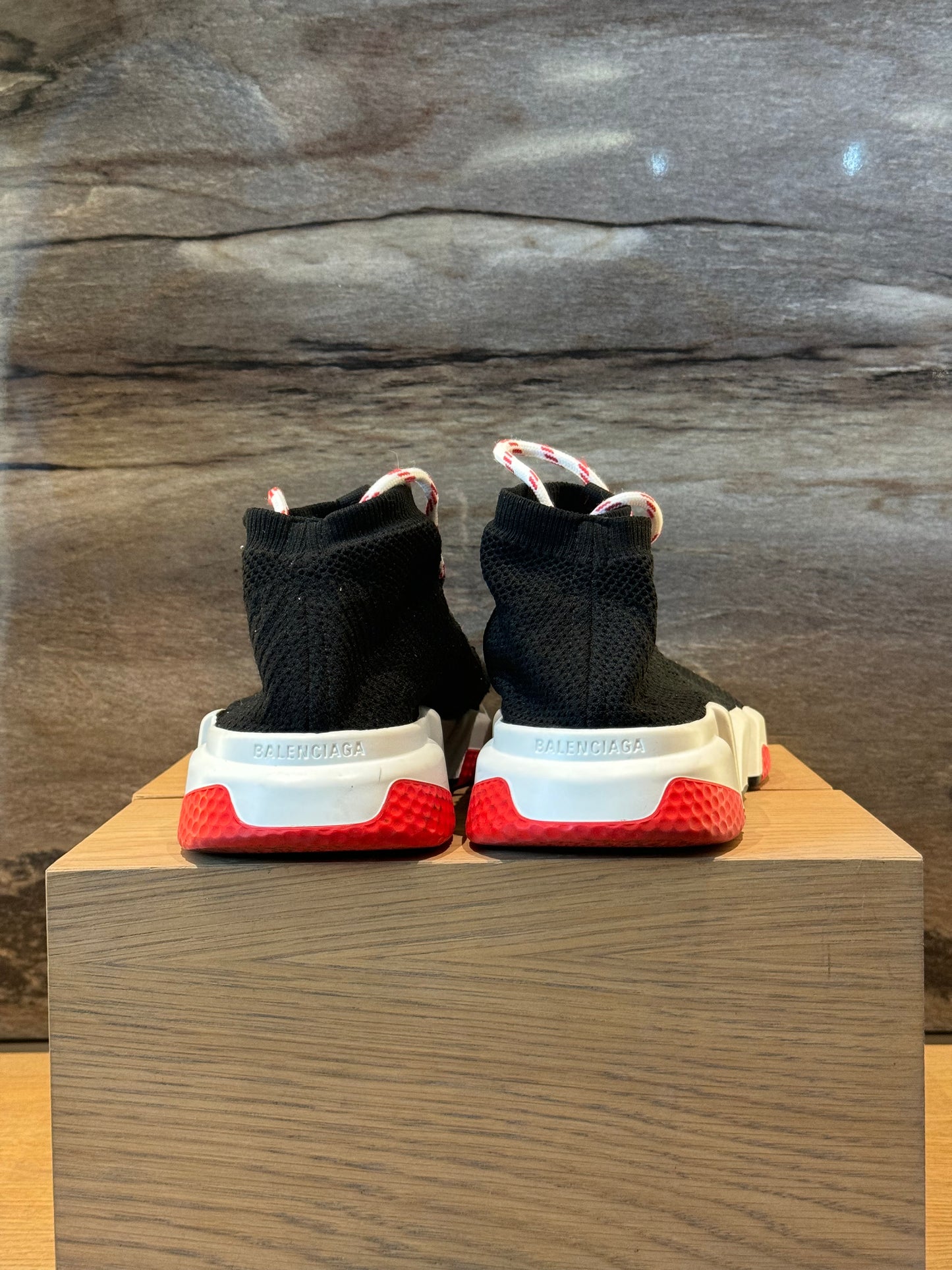 Balenciaga Speedtrainer Laced Black White Red