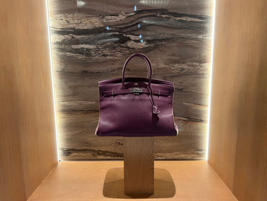 Hermes Birkin 40 leather handbag aubergine