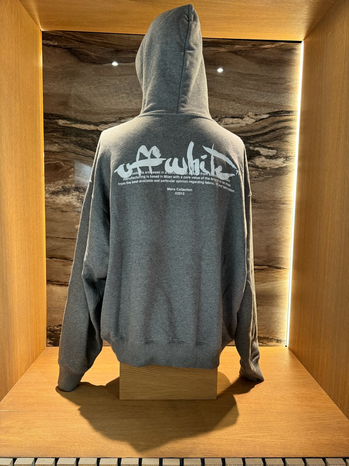 Off White Hoodie Grey Logo Arrow