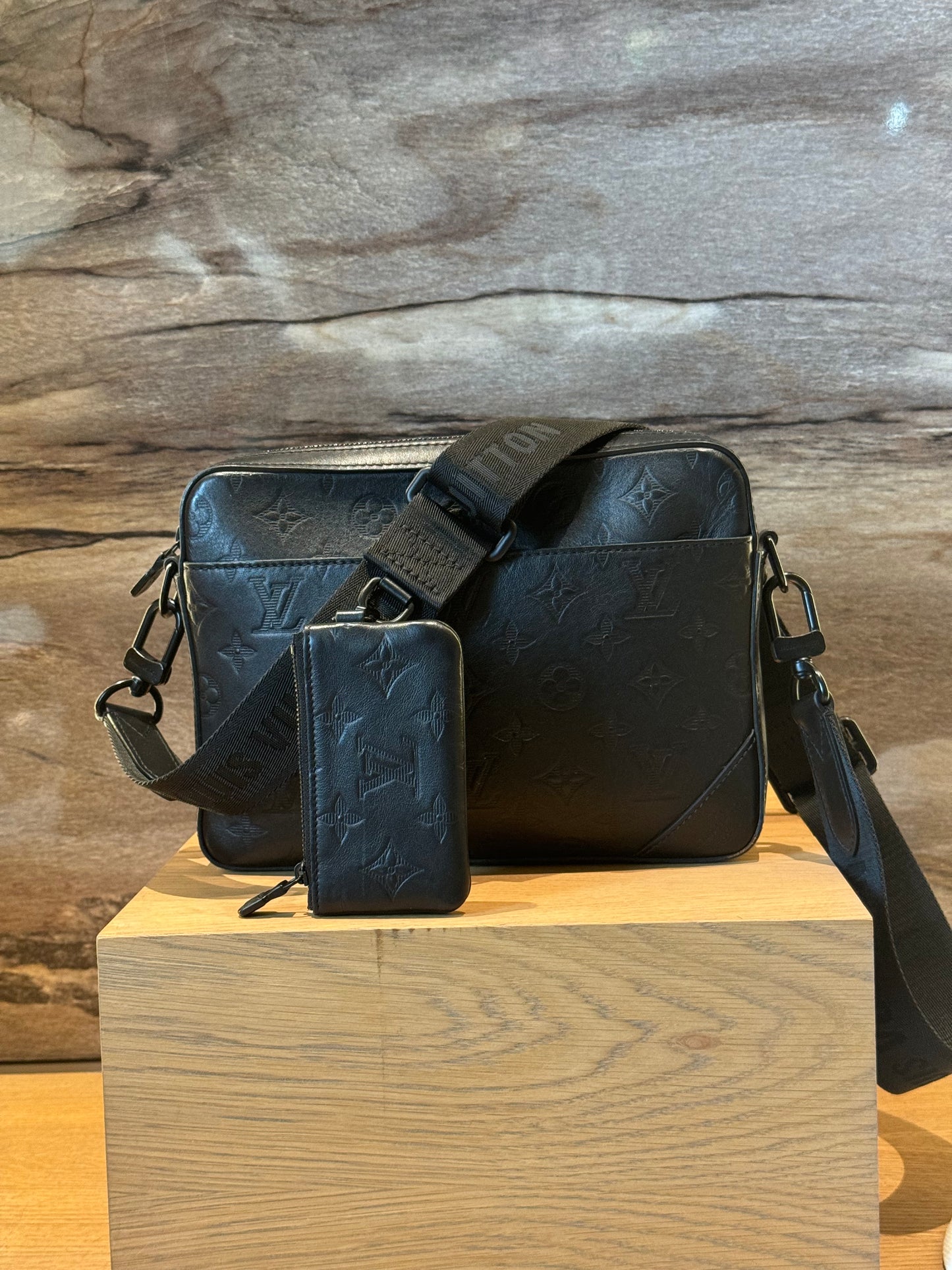 Louis Vuitton Duo Messenger Bag Black Leather