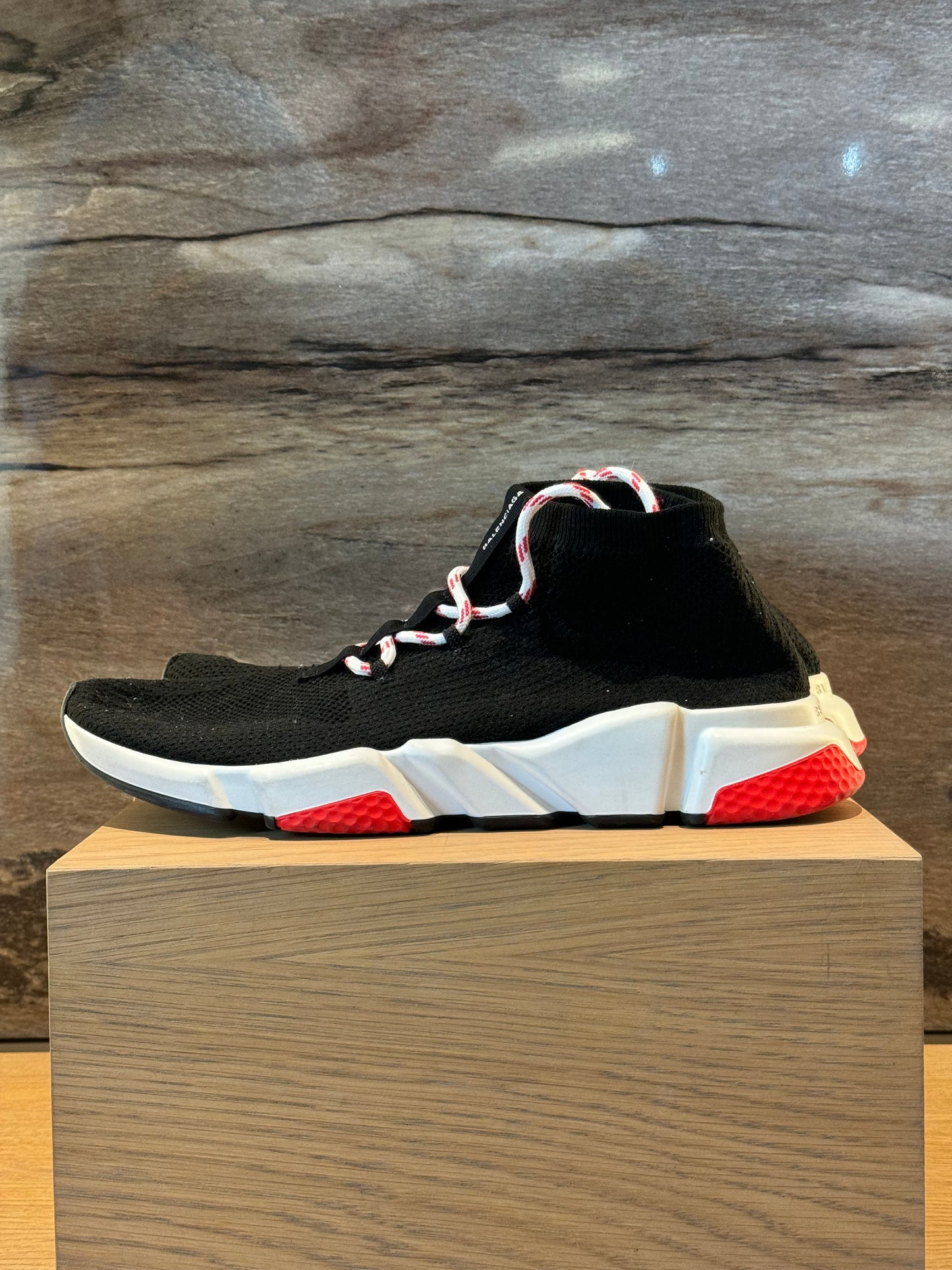 Balenciaga Speedtrainer Laced Black White Red